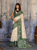 Aastha Fashion Green Munga Cotton Printed Saree - Distacart