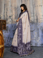 Aastha Fashion Lavender Munga Cotton Printed Saree - Distacart