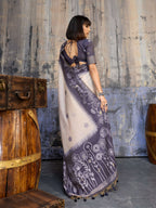 Aastha Fashion Lavender Munga Cotton Printed Saree - Distacart
