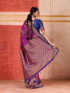 Aastha Fashion Magenta Pure Silk Handloom Weaving Saree - Distacart