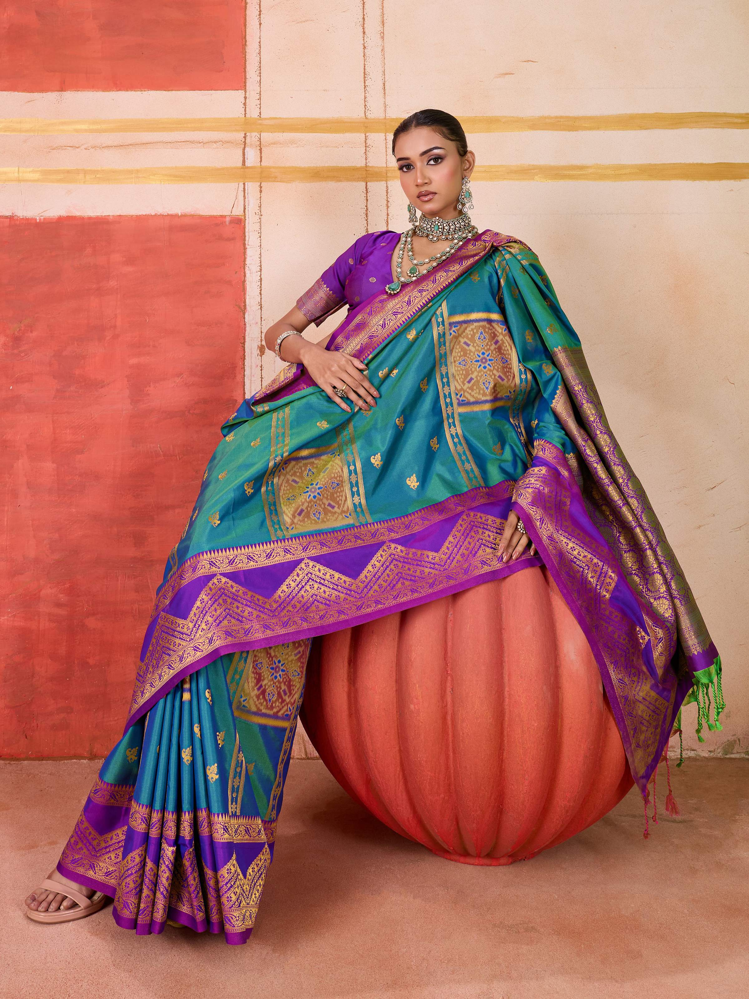 Aastha Fashion Aqua Pure Silk Handloom Weaving Saree - Distacart