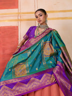 Aastha Fashion Aqua Pure Silk Handloom Weaving Saree - Distacart