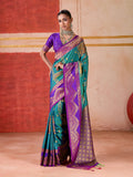 Aastha Fashion Aqua Pure Silk Handloom Weaving Saree - Distacart