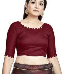 Aastha Fashion Maroon Art Silk Boat Neck Blouse - Distacart