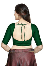 Aastha Fashion Green Art Silk Boat Neck Blouse - Distacart