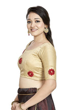 Aastha Fashion Chiku Art Silk Boat Neck Blouse - Distacart