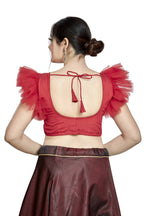Aastha Fashion Red Art Silk V Neck Blouse - Distacart