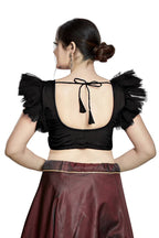 Aastha Fashion Black Art Silk V Neck Blouse - Distacart