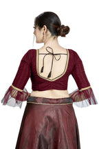 Aastha Fashion Maroon Art Silk Square Style Blouse - Distacart