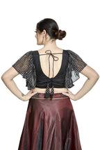 Aastha Fashion Black Art Silk Temple Neck Blouse - Distacart