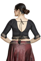 Aastha Fashion Black Art Silk V Neck Blouse - Distacart