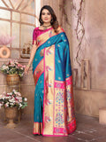 Joban Fashion Paithani Royal Blue Woven Soft Silk Saree - Distacart