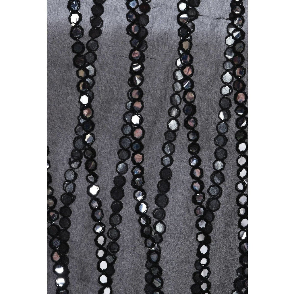 A R Silk Women's Mirror Work Orgenza Cotton Black Dupattas and Chunnis