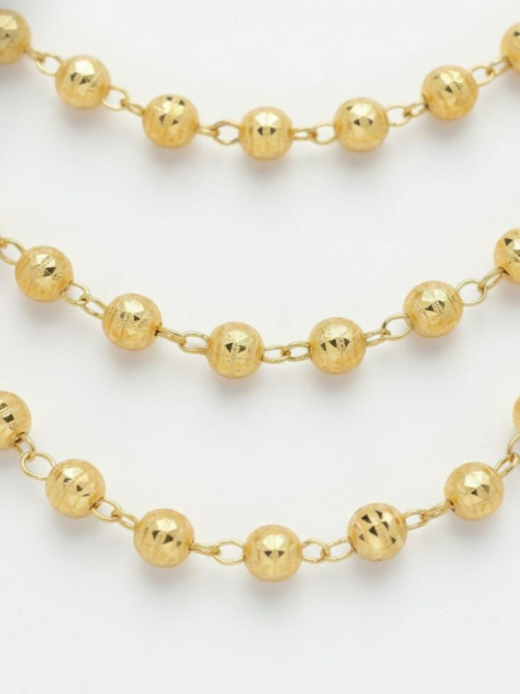 NVR Women Gold Plated Artificial Beads Layered Chain - Distacart