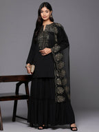 Ahalyaa Women's Traditional wear Kurta Set - Black