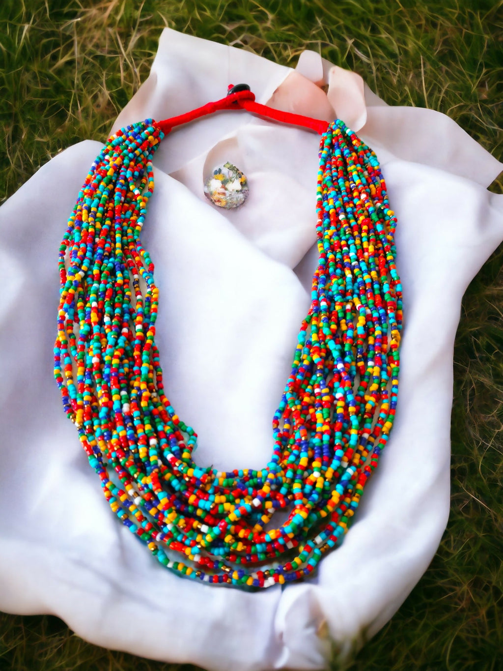 Inhanns Handmade Beaded Multilayer Necklace, 20 Layers - Multi Colour