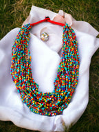 Inhanns Handmade Beaded Multilayer Necklace, 20 Layers - Multi Colour