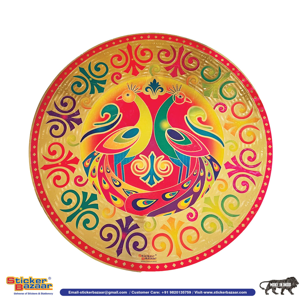 Stickerbazaar Micro Golden Embossing Rangoli Stickers - Distacart