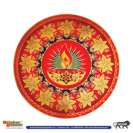 Stickerbazaar Micro Golden Embossing Rangoli Stickers
