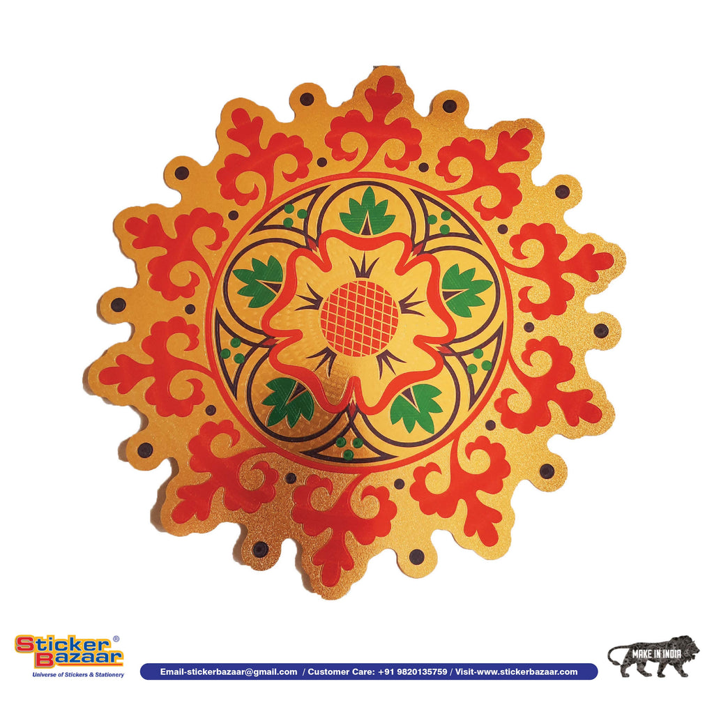 Stickerbazaar Micro Golden Embossing Rangoli Stickers - Distacart
