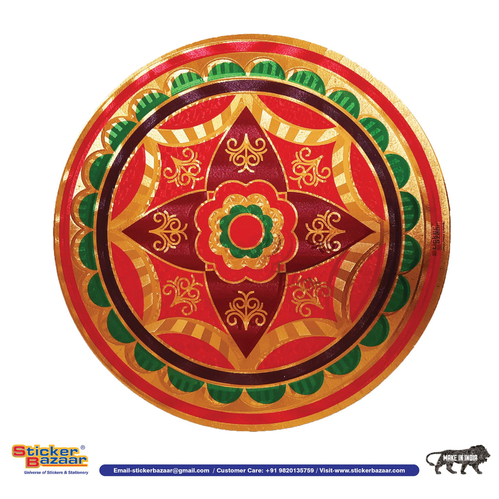 Stickerbazaar Micro Golden Embossing Rangoli Stickers - Distacart