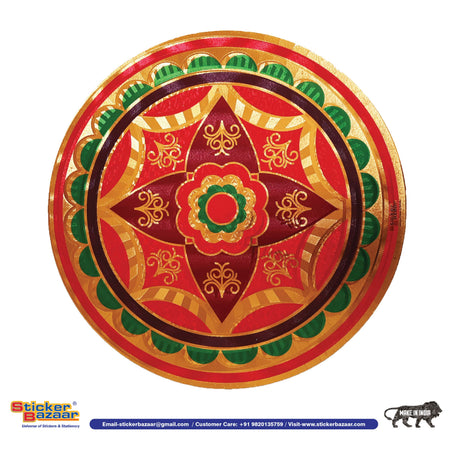 Stickerbazaar Micro Golden Embossing Rangoli Stickers
