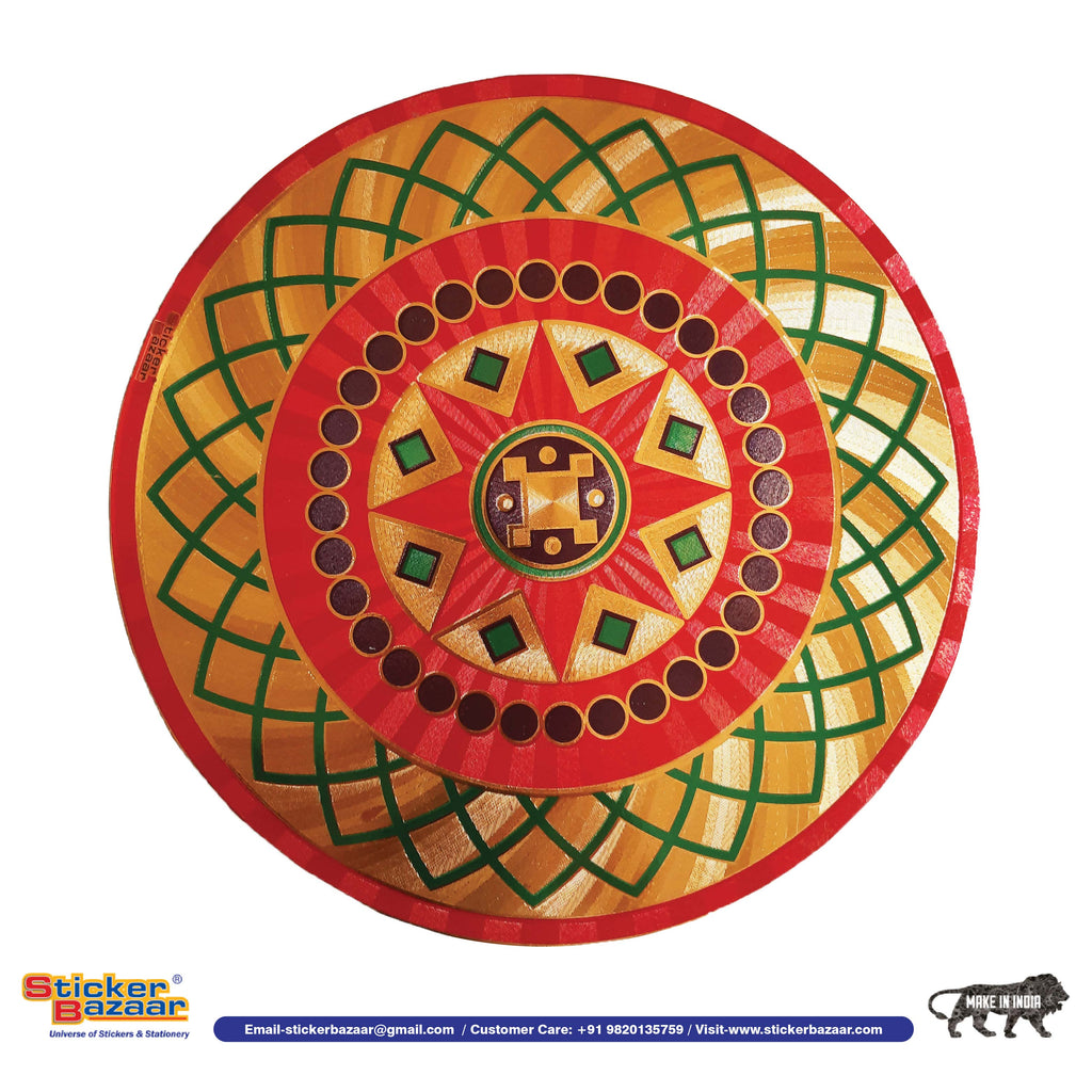 Stickerbazaar Micro Golden Embossing Rangoli Stickers - Distacart