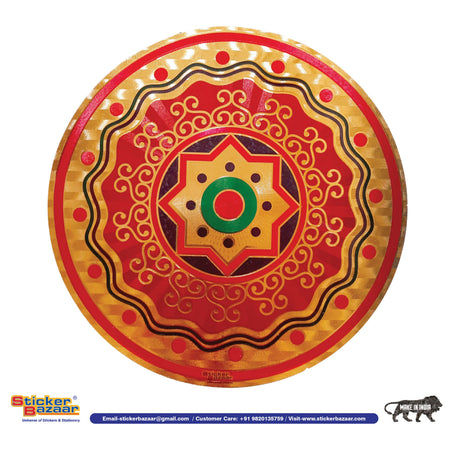 Stickerbazaar Micro Golden Embossing Rangoli Stickers