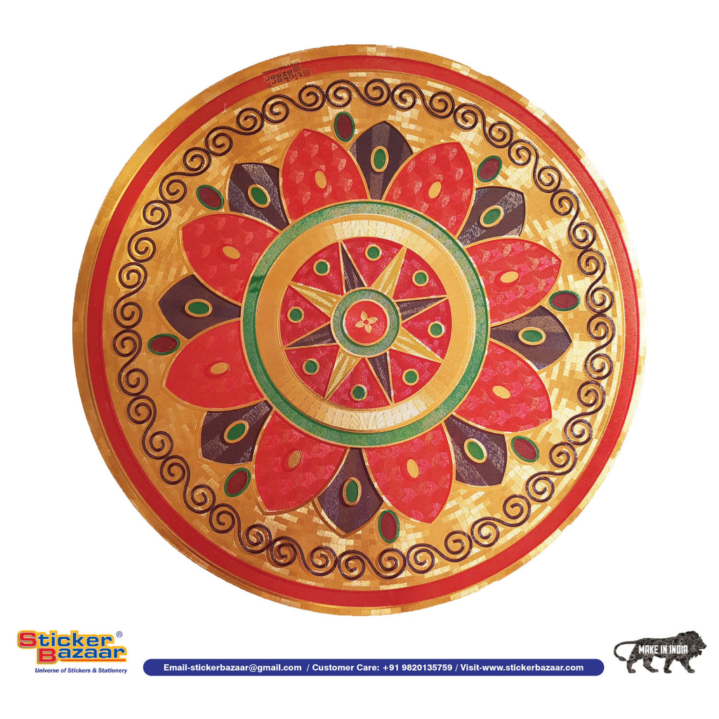 Stickerbazaar Micro Golden Embossing Rangoli Stickers - Distacart