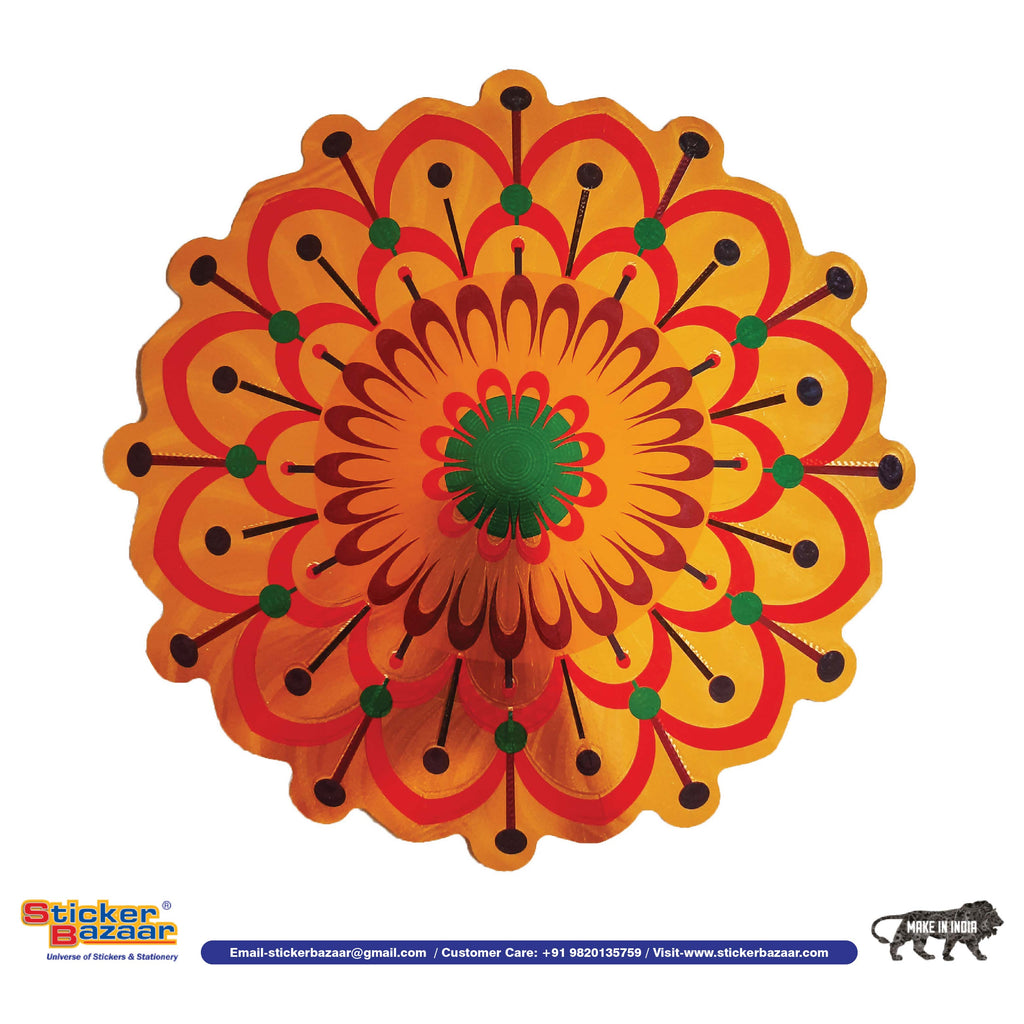 Stickerbazaar Micro Golden Embossing Rangoli Stickers - Distacart