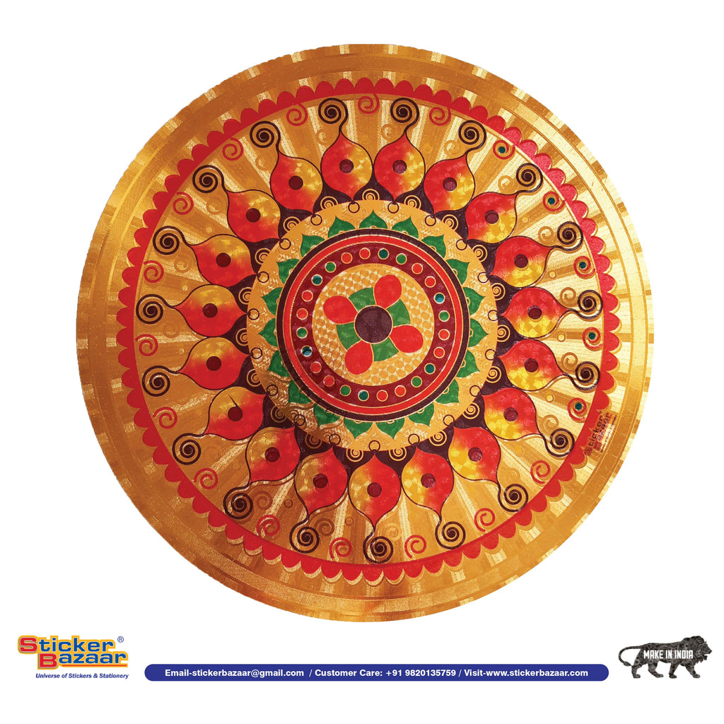 Stickerbazaar Micro Golden Embossing Rangoli Stickers - Distacart