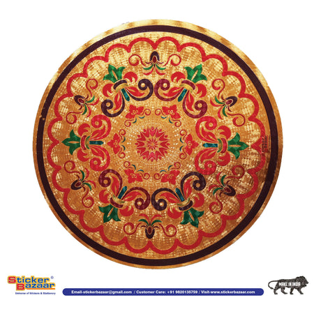 Stickerbazaar Micro Golden Embossing Rangoli Stickers
