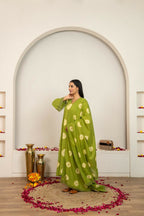 Joban Fashion Green Tie & Dye Cotton Suit Set - Distacart