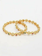 NVR Women Set of 2 Gold Plated Artificial Stone Bangle - Distacart