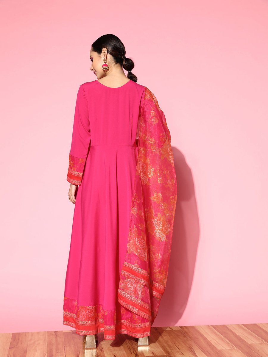 Ahalyaa Ethnic Motifs Crepe Ethnic Maxi Dress - Distacart
