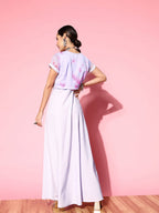 Ahalyaa Floral Ethnic Maxi Dress with Jacket - Distacart