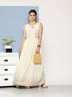 Ahalyaa Women Checked Maxi Ethnic Dress - Distacart