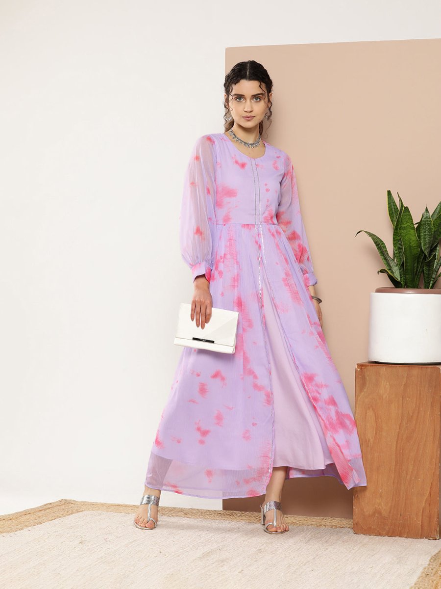 Ahalyaa Women Abstract Printed Gown Ethnic Dress - Distacart