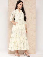 Ahalyaa Tropical Printed Gathered Empire Ethnic Dress - Distacart