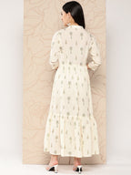 Ahalyaa Tropical Printed Gathered Empire Ethnic Dress - Distacart