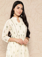 Ahalyaa Tropical Printed Gathered Empire Ethnic Dress - Distacart