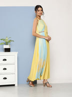 Ahalyaa Women Colourblocked Maxi Ethnic Dress - Distacart