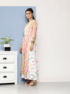 Ahalyaa Women Printed Layered Maxi Ethnic Dress - Distacart