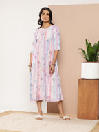 Ahalyaa Women Floral Printed Maxi Ethnic Dress - Distacart