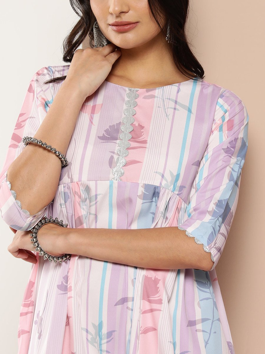 Ahalyaa Women Floral Printed Maxi Ethnic Dress - Distacart