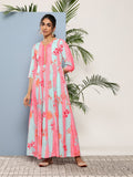 Ahalyaa Women Printed Layered Maxi Ethnic Dress - Distacart