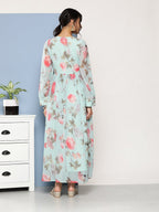 Ahalyaa Women Floral Printed Maxi Ethnic Dress - Distacart