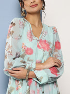 Ahalyaa Women Floral Printed Maxi Ethnic Dress - Distacart