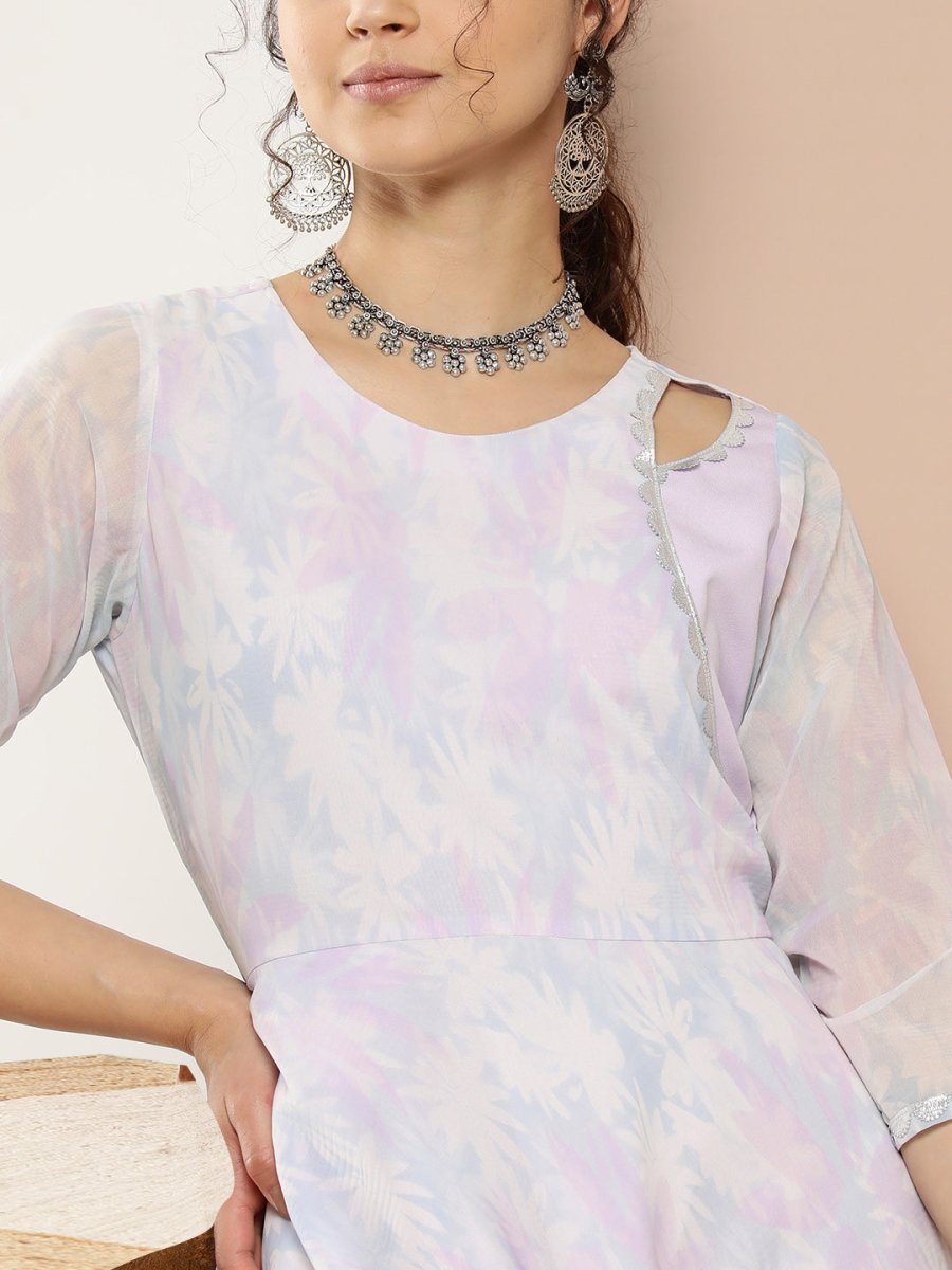 Ahalyaa Women Floral Printed Empire Midi Ethnic Dress - Distacart