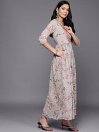 Ahalyaa Women Embroidered Floral Printed Ethnic Dress - Distacart